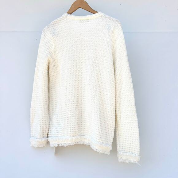 ME+EM Longline Boucle Knit Jacket Lady Jacket Cream Ecru Ivory 8 Cotton - Picture 3 of 10